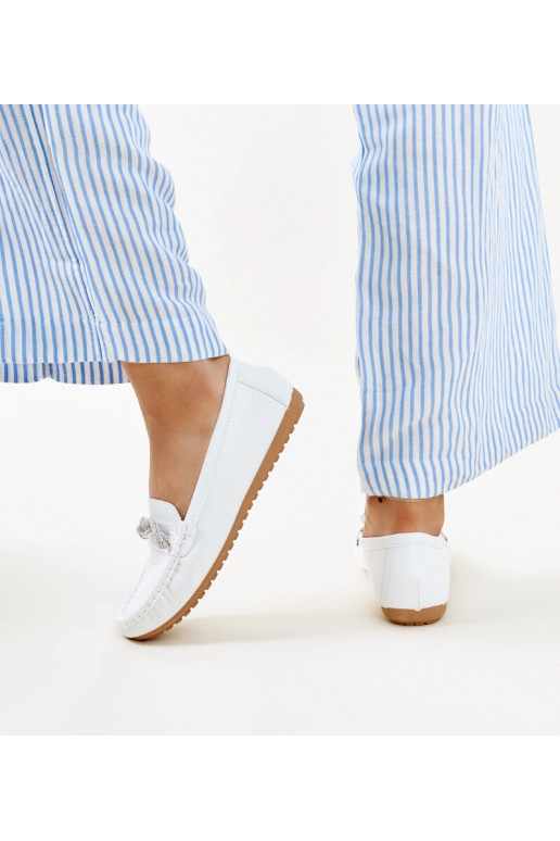 Adiba balti mokasynai su cirkoniu