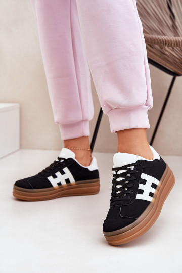Sneakers modelio batai Moteriškas su platforma juodos spalvos Syliyana