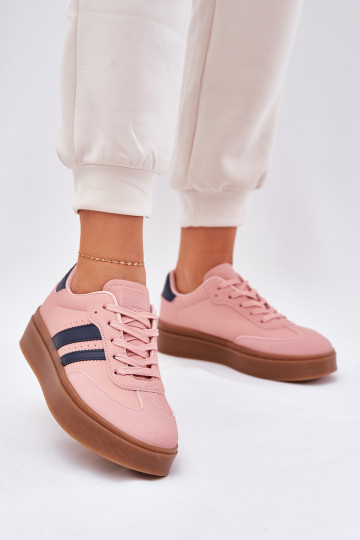 Sneakers modelio batai Moteriškas su platforma iš eko odos rožinės spalvos Ediriella