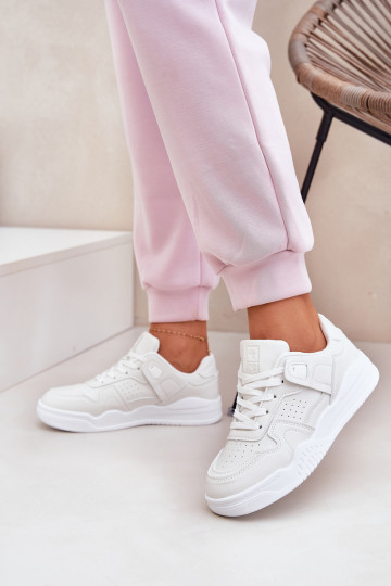 sportiniai bateliai Sneakers modelio batai Moteriškas iš eko odos baltos spalvos Telisiria