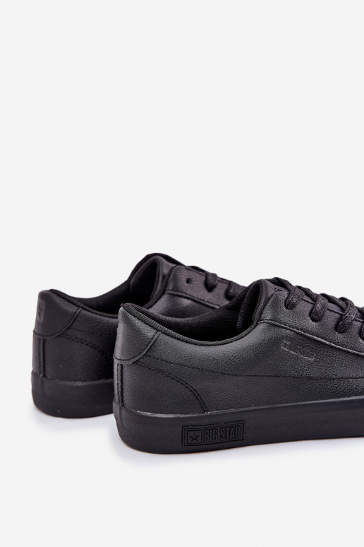 Vyriški Klasikinio modelio lygiapadžiai sportbačiai iš eko odos Big Star NN174252 juodos spalvos Vyriški Klasikinio modelio lygiapadžiai sportbačiai iš eko odos Big Star NN174252 juodos spalvos