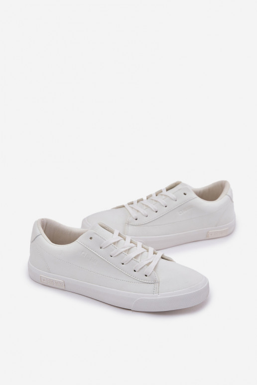 Vyriški Klasikinio modelio lygiapadžiai sportbačiai iš eko odos Big Star NN174250 baltos spalvos Vyriški Klasikinio modelio lygiapadžiai sportbačiai iš eko odos Big Star NN174250 baltos spalvos