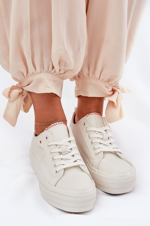 Laisvalaikio bateliai su platforma iš eko odos Big Star RR274A297 dramblio kaulo spalvos