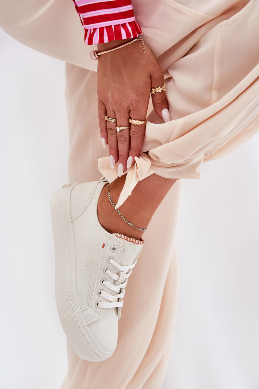 Laisvalaikio bateliai su platforma iš eko odos Big Star RR274A297 dramblio kaulo spalvos