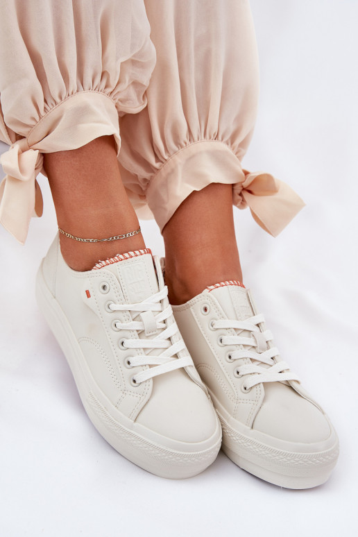 Laisvalaikio bateliai su platforma iš eko odos Big Star RR274A297 dramblio kaulo spalvos