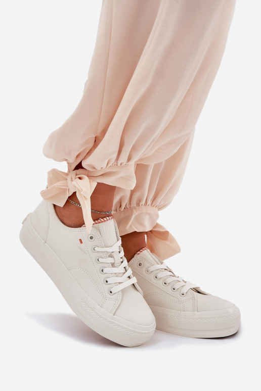 Laisvalaikio bateliai su platforma iš eko odos Big Star RR274A297 dramblio kaulo spalvos