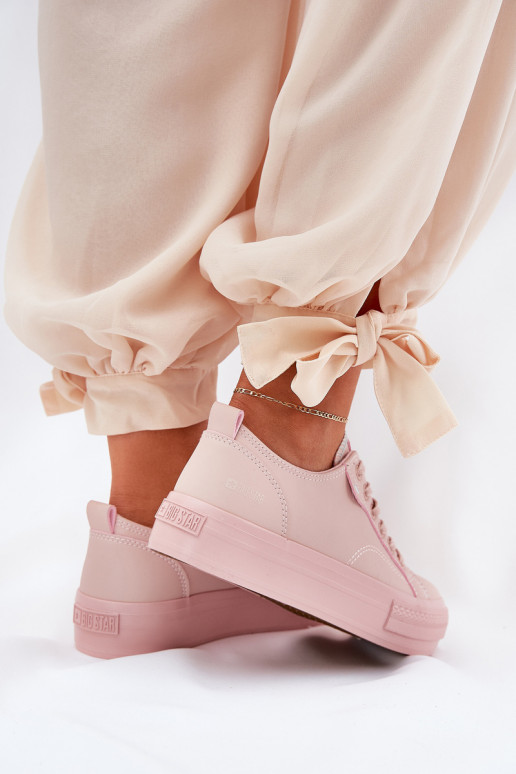 Laisvalaikio bateliai su platforma iš eko odos Big Star RR274A294 rožinės spalvos