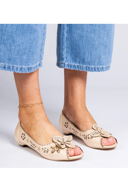 Bežinės ażurolės balerinės su atviru... Bežinės ażurolės balerinės su atviru...