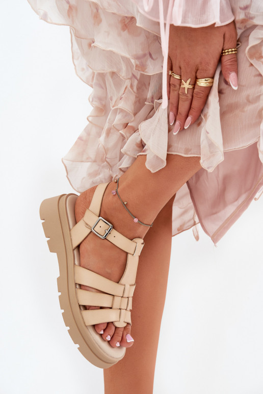 Eko Moteriškos basutės Moteriškas su platforma smėlio spalvos Nendales