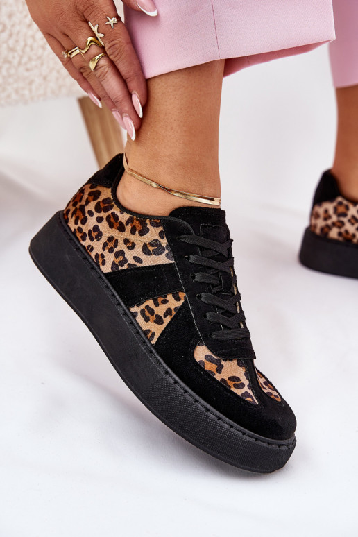 Sneakers modelio batai Moteriškas ir raštais su platforma juodos spalvos Įjungtativira