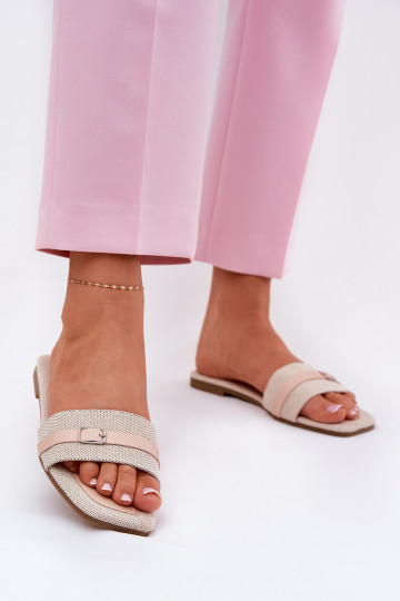 lygiapadžiai Moteriškos šlepetės su dirželiais I su sagtelėmis smėlio spalvos Zilina