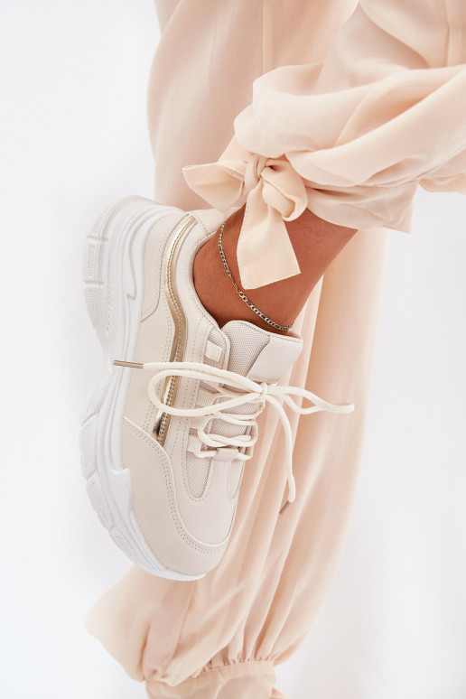 Sneakers modelio batai sportiniai bateliai Moteriškas Ant storo pado smėlio spalvos Lerila