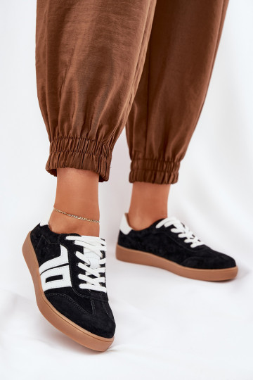 Sneakers modelio batai sportiniai bateliai iš zomšos Vinceza 79517 juodos spalvos 2