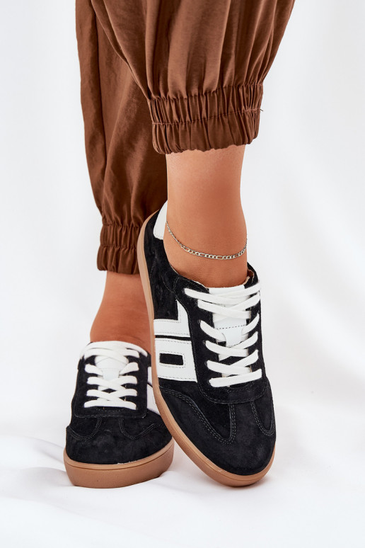 Sneakers modelio batai sportiniai bateliai iš zomšos Vinceza 79517 juodos spalvos Sneakers modelio batai sportiniai bateliai iš zomšos Vinceza 79517 juodos spalvos