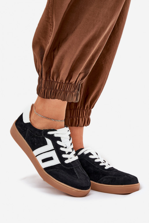 Sneakers modelio batai sportiniai bateliai iš zomšos Vinceza 79517 juodos spalvos Sneakers modelio batai sportiniai bateliai iš zomšos Vinceza 79517 juodos spalvos