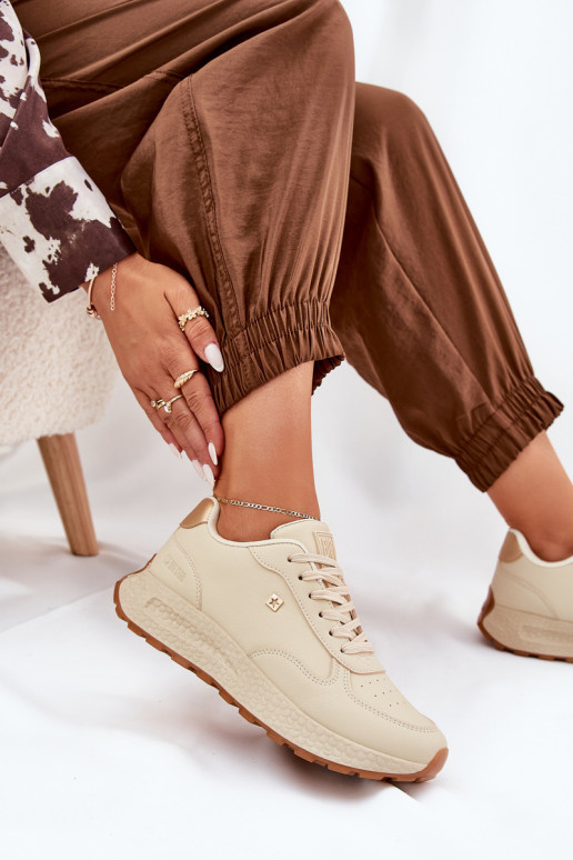  sportiniai bateliai Moteriškas Big Star RR274630 HI-POLY SYSTEM smėlio spalvos