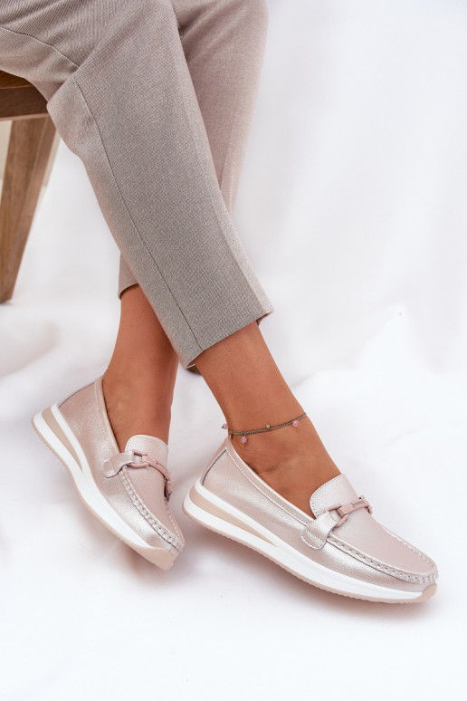 Oda moteriški mokasinai S.Barski GR51-598 rausvų perlų spalvos