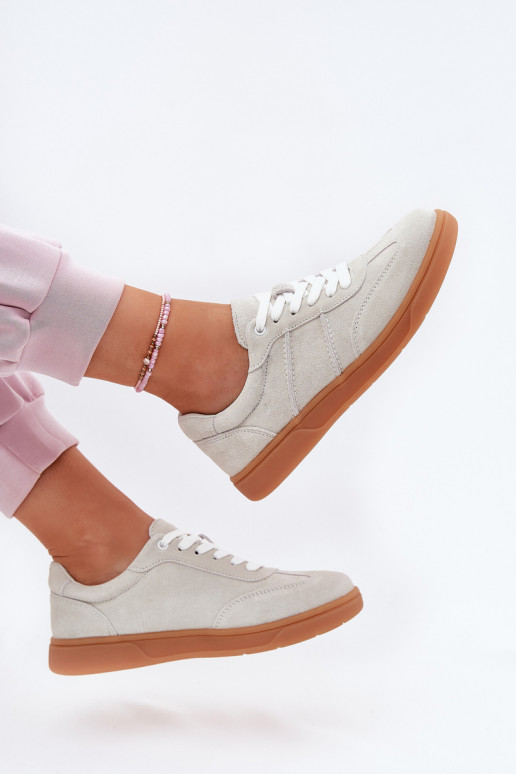 iš zomšos Žemas Sneakers modelio batai Moteriškas pilkos spalvos Paliana