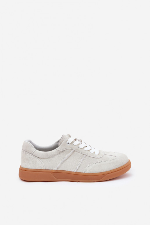 iš zomšos Žemas Sneakers modelio batai Moteriškas pilkos spalvos Paliana