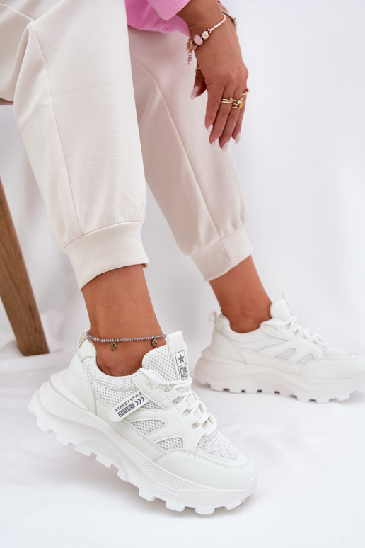 sportiniai bateliai Sneakers modelio batai Moteriškas Ant storo pado baltos spalvos Prononice