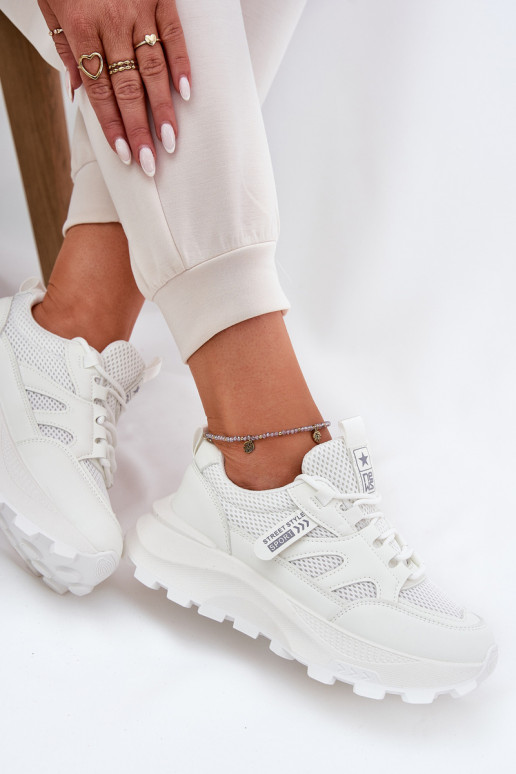 sportiniai bateliai Sneakers modelio batai Moteriškas Ant storo pado baltos spalvos Prononice