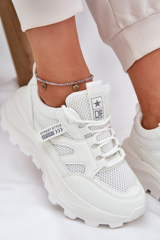 sportiniai bateliai Sneakers modelio batai Moteriškas Ant storo pado baltos spalvos Prononice