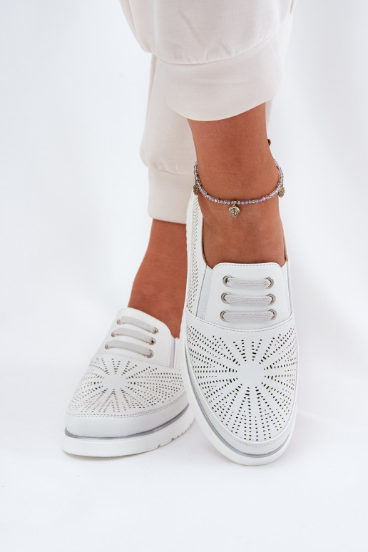 batai Moteriškas Įsispiriamo modelio su aužūro elementais baltos spalvos Azethia