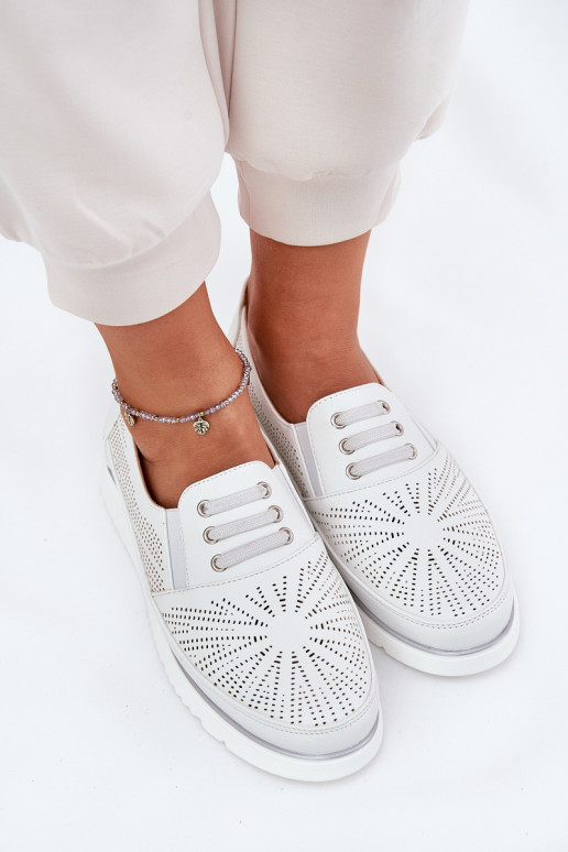 batai Moteriškas Įsispiriamo modelio su aužūro elementais baltos spalvos Azethia