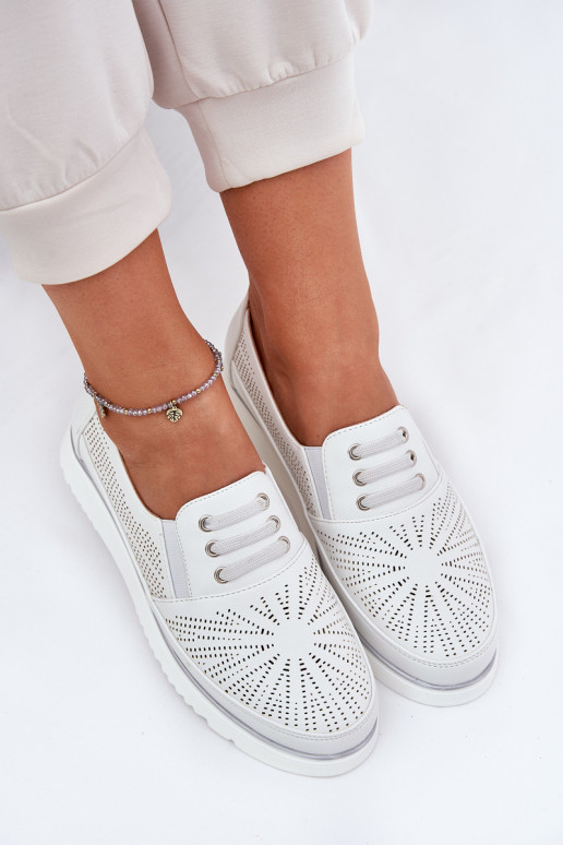 batai Moteriškas Įsispiriamo modelio su aužūro elementais baltos spalvos Azethia