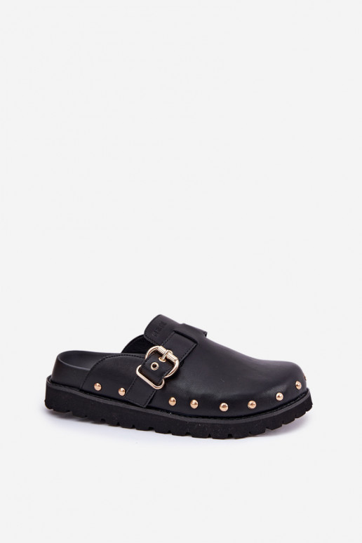 Odinės šlepetės Klumpės Moteriškas su platforma Big Star RR274A378 juodos spalvos