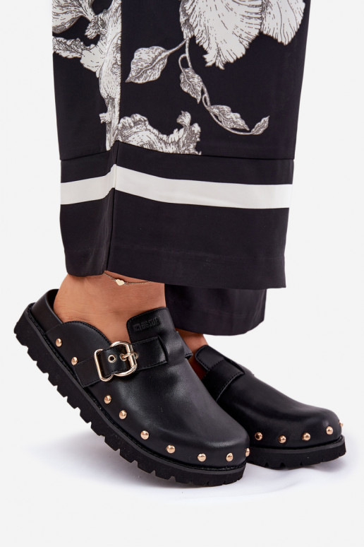 Odinės šlepetės Klumpės Moteriškas su platforma Big Star RR274A378 juodos spalvos