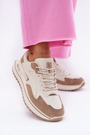 Sneakers modelio batai Moteriškas Big Star RR274A216 HI-POLY SYSTEM smėlio spalvos