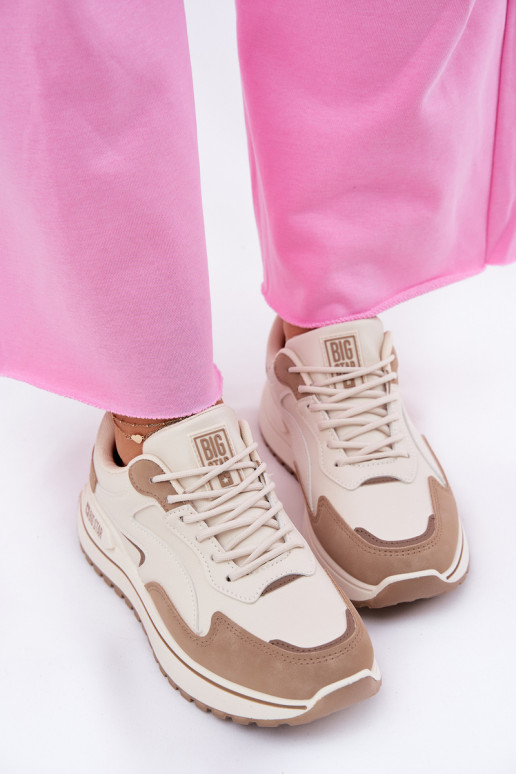 Sneakers modelio batai Moteriškas Big Star RR274A216 HI-POLY SYSTEM smėlio spalvos Sneakers modelio batai Moteriškas Big Star RR274A216 HI-POLY SYSTEM smėlio spalvos