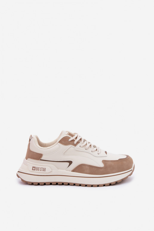 Sneakers modelio batai Moteriškas Big Star RR274A216 HI-POLY SYSTEM smėlio spalvos Sneakers modelio batai Moteriškas Big Star RR274A216 HI-POLY SYSTEM smėlio spalvos