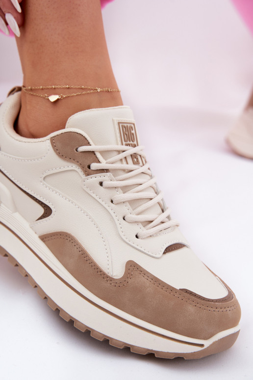 Sneakers modelio batai Moteriškas Big Star RR274A216 HI-POLY SYSTEM smėlio spalvos Sneakers modelio batai Moteriškas Big Star RR274A216 HI-POLY SYSTEM smėlio spalvos