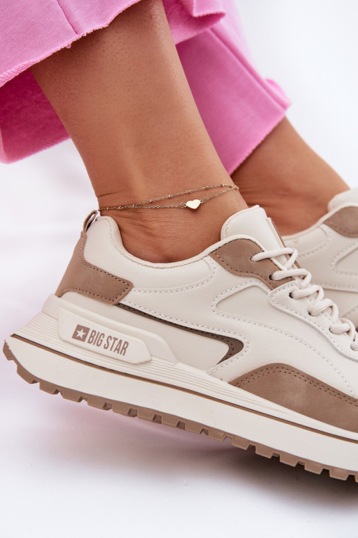 Sneakers modelio batai Moteriškas Big Star RR274A216 HI-POLY SYSTEM smėlio spalvos Sneakers modelio batai Moteriškas Big Star RR274A216 HI-POLY SYSTEM smėlio spalvos