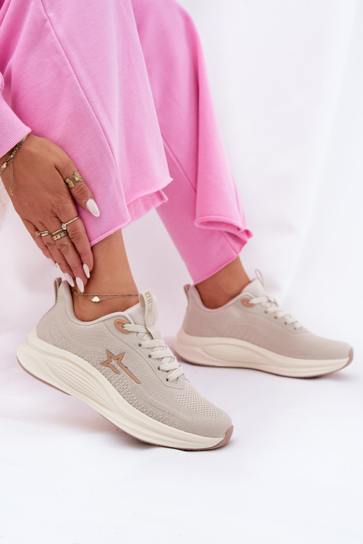 sportiniai bateliai Sneakers modelio batai Moteriškas Big Star RR274A145 HI-POLY SYSTEM smėlio spalvos sportiniai bateliai Sneakers modelio batai Moteriškas Big Star RR274A145 HI-POLY SYSTEM smėlio spalvos