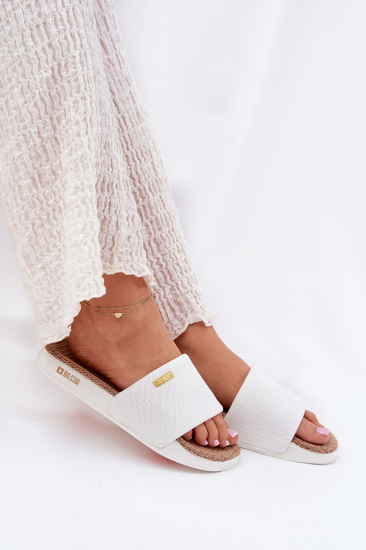 Moteriškos šlepetės Big Star RR274A103 baltos spalvos