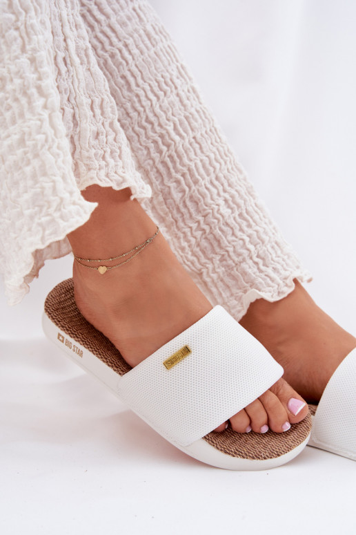 Moteriškos šlepetės Big Star RR274A103 baltos spalvos