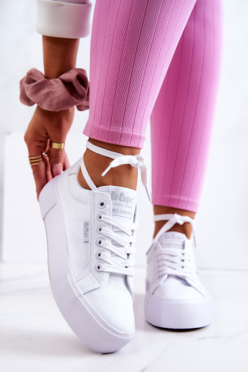 Sportbačiai su platforma Lee Cooper LCIN-22-31-0884L baltos spalvos
