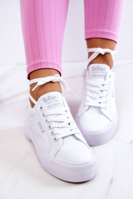 Sportbačiai su platforma Lee Cooper LCIN-22-31-0884L baltos spalvos Sportbačiai su platforma Lee Cooper LCIN-22-31-0884L baltos spalvos