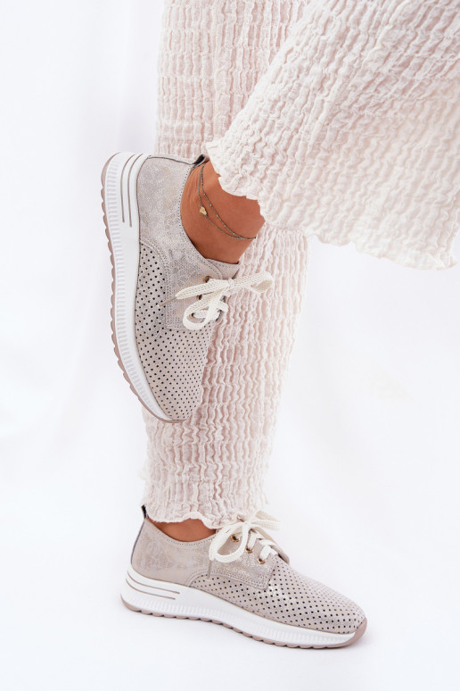 Oda  batai Moteriškas su platforma Artiker 56C2113 smėlio spalvos-aukso spalvos Oda  batai Moteriškas su platforma Artiker 56C2113 smėlio spalvos-aukso spalvos