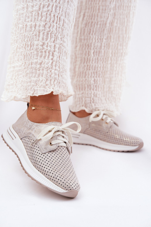 Oda  batai Moteriškas su platforma Artiker 56C2113 smėlio spalvos-aukso spalvos Oda  batai Moteriškas su platforma Artiker 56C2113 smėlio spalvos-aukso spalvos