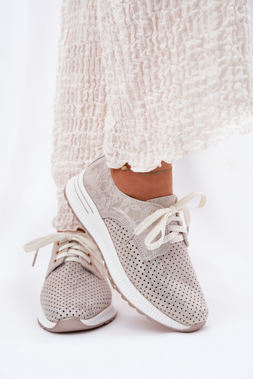 Oda  batai Moteriškas su platforma Artiker 56C2113 smėlio spalvos-aukso spalvos Oda  batai Moteriškas su platforma Artiker 56C2113 smėlio spalvos-aukso spalvos