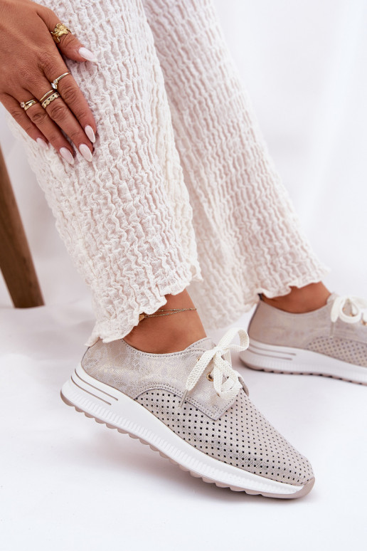 Oda  batai Moteriškas su platforma Artiker 56C2113 smėlio spalvos-aukso spalvos Oda  batai Moteriškas su platforma Artiker 56C2113 smėlio spalvos-aukso spalvos