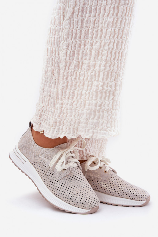 Oda  batai Moteriškas su platforma Artiker 56C2113 smėlio spalvos-aukso spalvos Oda  batai Moteriškas su platforma Artiker 56C2113 smėlio spalvos-aukso spalvos