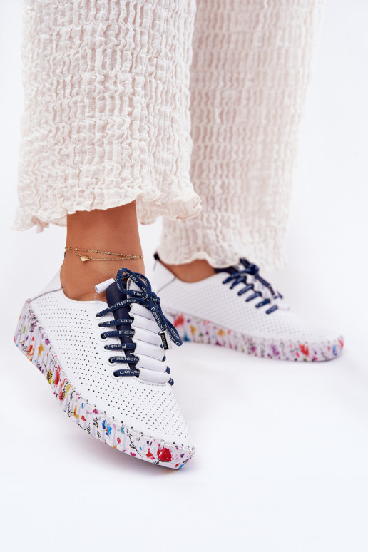 Oda batai Įjungta Raštuotasj Platformie Artiker 52C1713 Baltos-tamsiai mėlynos spalvos