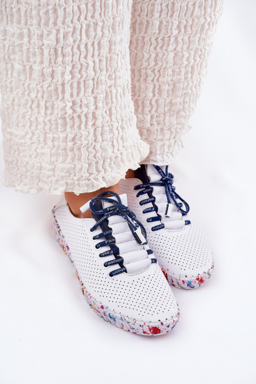 Oda batai Įjungta Raštuotasj Platformie Artiker 52C1713 Baltos-tamsiai mėlynos spalvos