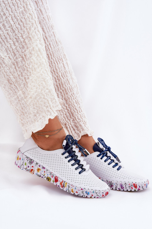 Oda batai Įjungta Raštuotasj Platformie Artiker 52C1713 Baltos-tamsiai mėlynos spalvos