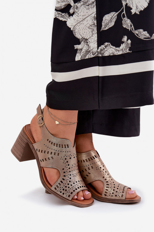 su aužūro elementais Moteriškos aukštakulnės basutės aukso spalvos Tosine